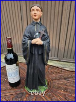 Antique chalk Statue Of Saint Gemma Galgani rare religious art