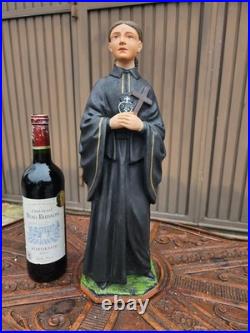 Antique chalk Statue Of Saint Gemma Galgani rare religious art