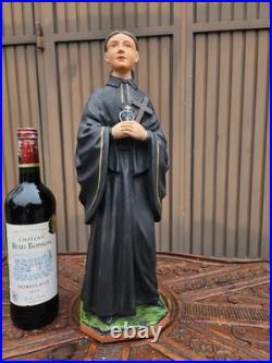 Antique chalk Statue Of Saint Gemma Galgani rare religious art