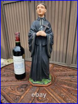 Antique chalk Statue Of Saint Gemma Galgani rare religious art