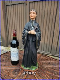 Antique chalk Statue Of Saint Gemma Galgani rare religious art