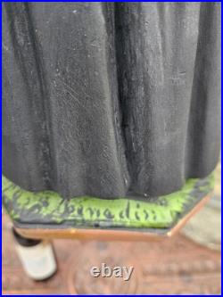 Antique chalk Statue Of Saint Gemma Galgani rare religious art