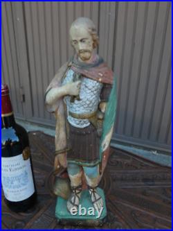 Antique chalk Statue saint Donatius Religious