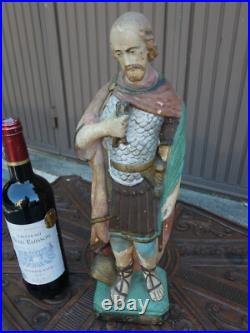 Antique chalk Statue saint Donatius Religious