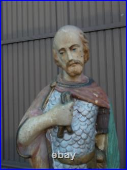 Antique chalk Statue saint Donatius Religious