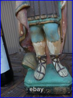 Antique chalk Statue saint Donatius Religious