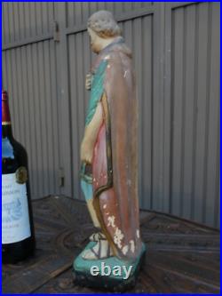 Antique chalk Statue saint Donatius Religious