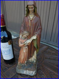 Antique chalk Statue saint anne Religious