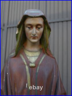 Antique chalk Statue saint anne Religious