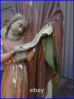 Antique chalk Statue saint anne Religious