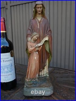 Antique chalk Statue saint anne Religious