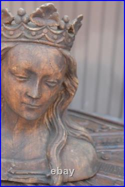 Antique chalk bust statue virgin MAry religious