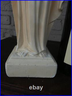 Antique chalk creme colour Jesus christ statue religious