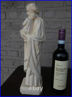 Antique chalk creme colour Saint joseph statue religious