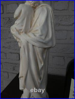 Antique chalk creme colour Saint joseph statue religious
