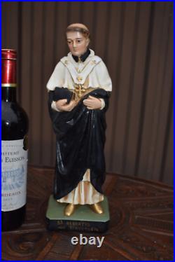 Antique chalk religious statue of SAINT ALBERT figurine