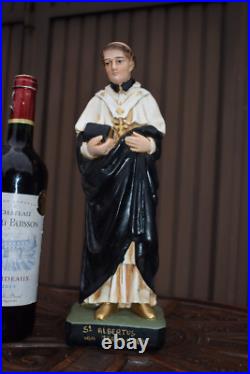 Antique chalk religious statue of SAINT ALBERT figurine