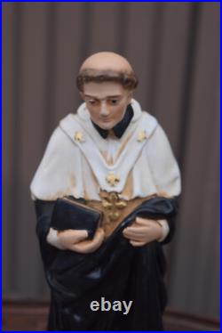 Antique chalk religious statue of SAINT ALBERT figurine