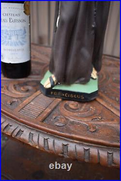 Antique chalk religious statue of Saint Francis of assisi