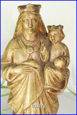 Antique chalkware madonna statue religious