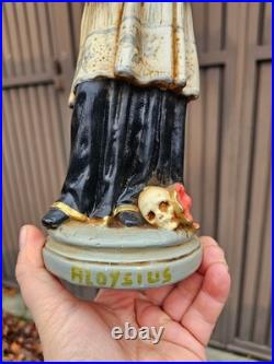 Antique chalkware religious statue saint Aloysius rare
