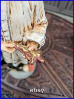 Antique chalkware religious statue saint Aloysius rare