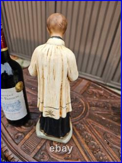Antique chalkware religious statue saint Aloysius rare