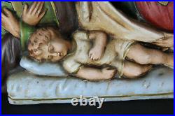 Antique chalkware statue holy family jesus joseph mary religious