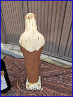 Antique chalkware statue of Saint Liduina Lidwina of Schiedam religious art