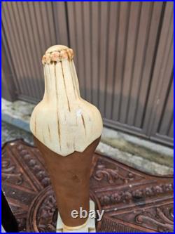 Antique chalkware statue of Saint Liduina Lidwina of Schiedam religious art