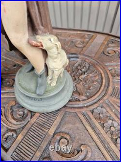 Antique chalkware statue of Saint Rochus religious