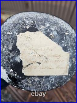 Antique chalkware statue of Saint philomena with anchor religious art