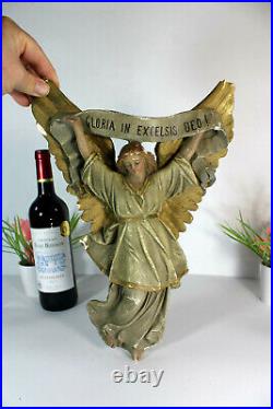 Antique chalkware wall religious arch angel figurine statue
