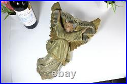 Antique chalkware wall religious arch angel figurine statue