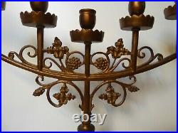 Antique church altar religious candelabra candle holder bronze 5 arms