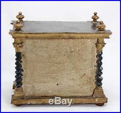 Antique early 18th C. Religious Shrine, wax Holy Child Jesus, glass wood vitrine