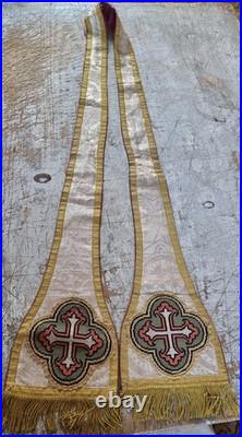 Antique end of XIX century religious ecclesiastical catholic priest stole