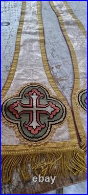 Antique end of XIX century religious ecclesiastical catholic priest stole