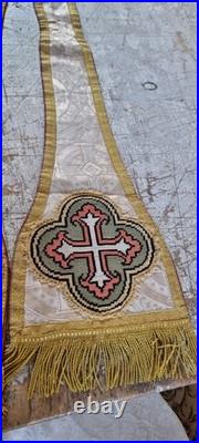 Antique end of XIX century religious ecclesiastical catholic priest stole