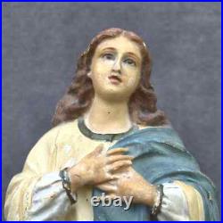 Antique extraordinary religious statue Mary Madonna cherubs putti heaven present
