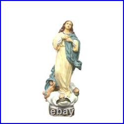 Antique extraordinary religious statue Mary Madonna cherubs putti heaven present