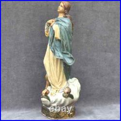 Antique extraordinary religious statue Mary Madonna cherubs putti heaven present
