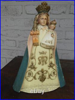 Antique flanders Ceramic Our lady ten Traan statue figurine marked religious