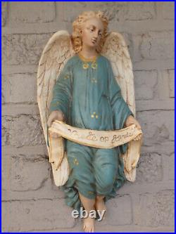 Antique flemish chalk Angel sculpture statue wall religious