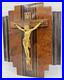Antique-french-Art-Deco-crucifix-1930-s-woodwork-religious-Jesus-01-ft
