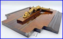 Antique french Art Deco crucifix 1930's woodwork religious Jesus