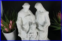 Antique french bisque porcelain holy family group statue religious