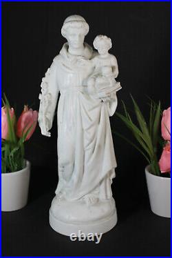 Antique french bisque porcelain saint anthony child figurine statue religious