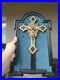 Antique-french-brass-wood-carved-napoleon-III-frame-religious-crucifix-plaque-01-rqjs