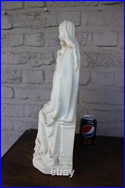 Antique french ceramic chalk madonna child statue sculpture religious